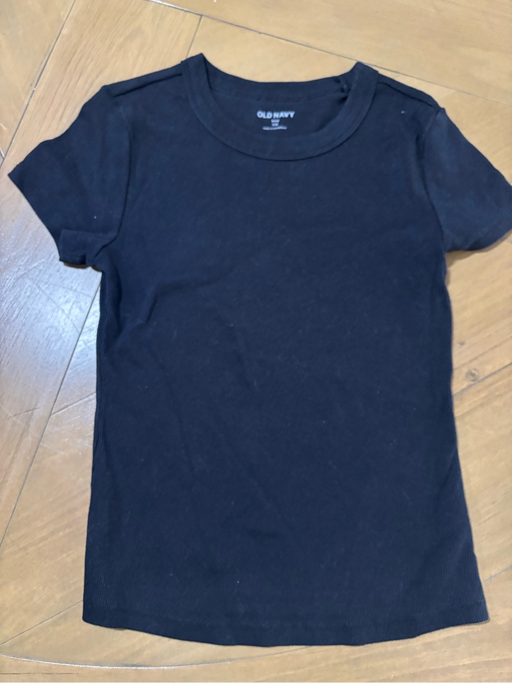 Old Navy Black Short Sleeve Ribbed Tee